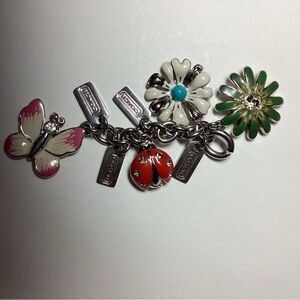Coach Purse Charm with Colorful Charms